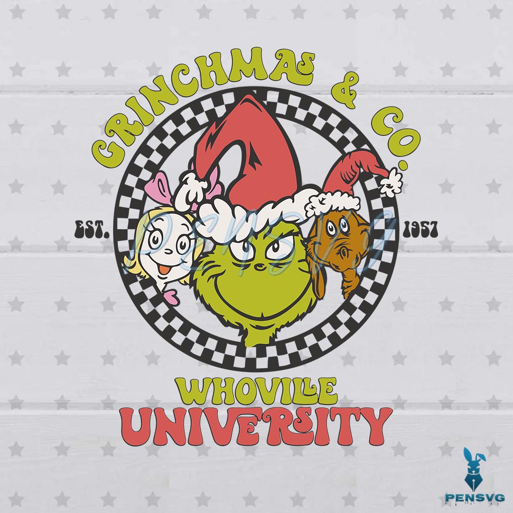 Retro Grinchmas And Co Whoville University Svg Cricut File