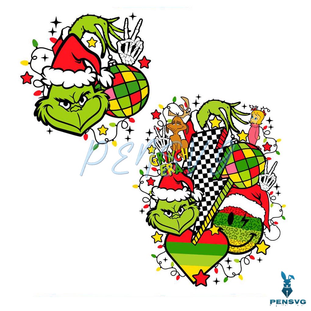 Retro Grinchmas Grinch Era Lightning Bolt SVG Download