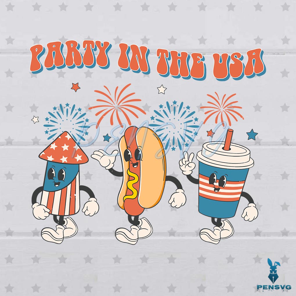Retro Happy 4th Of July Party In The USA SVG