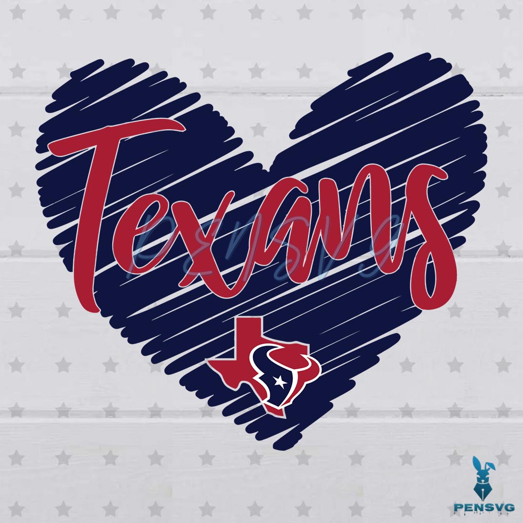 Retro Heart Love Texans Football SVG