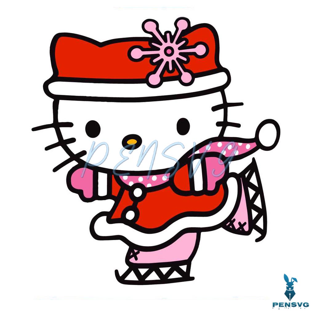 Retro Hello Kitty Christmas Santa Vibe SVG File For Cricut