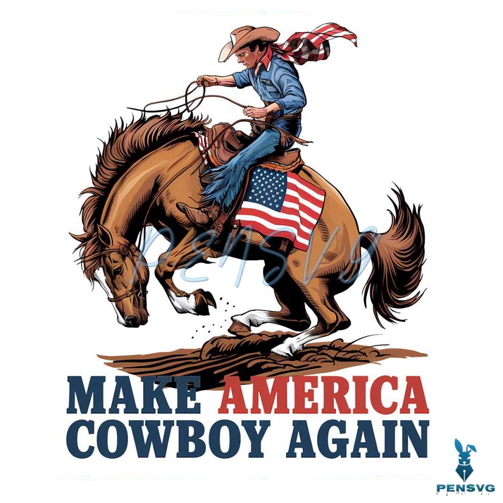 Retro Make America Cowboy Again PNG