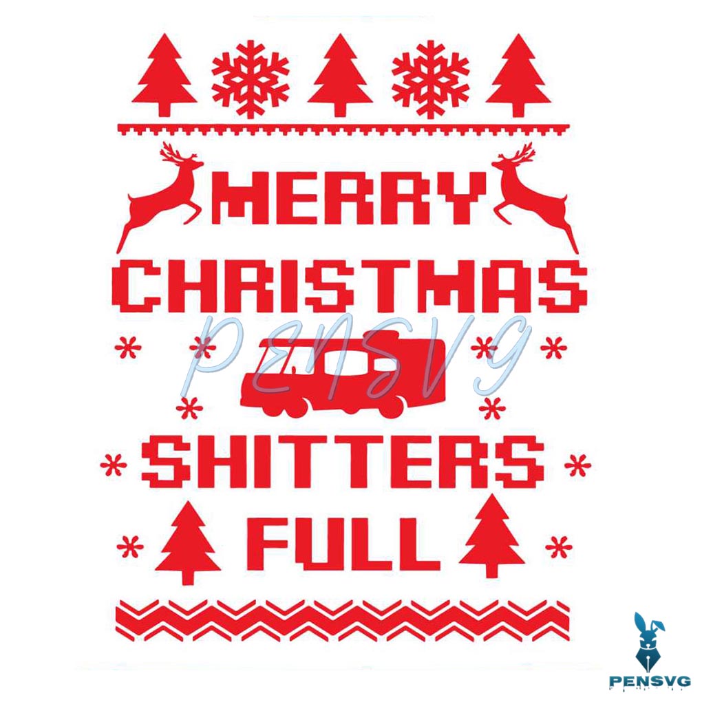 Retro Merry Christmas Shitters Full SVG
