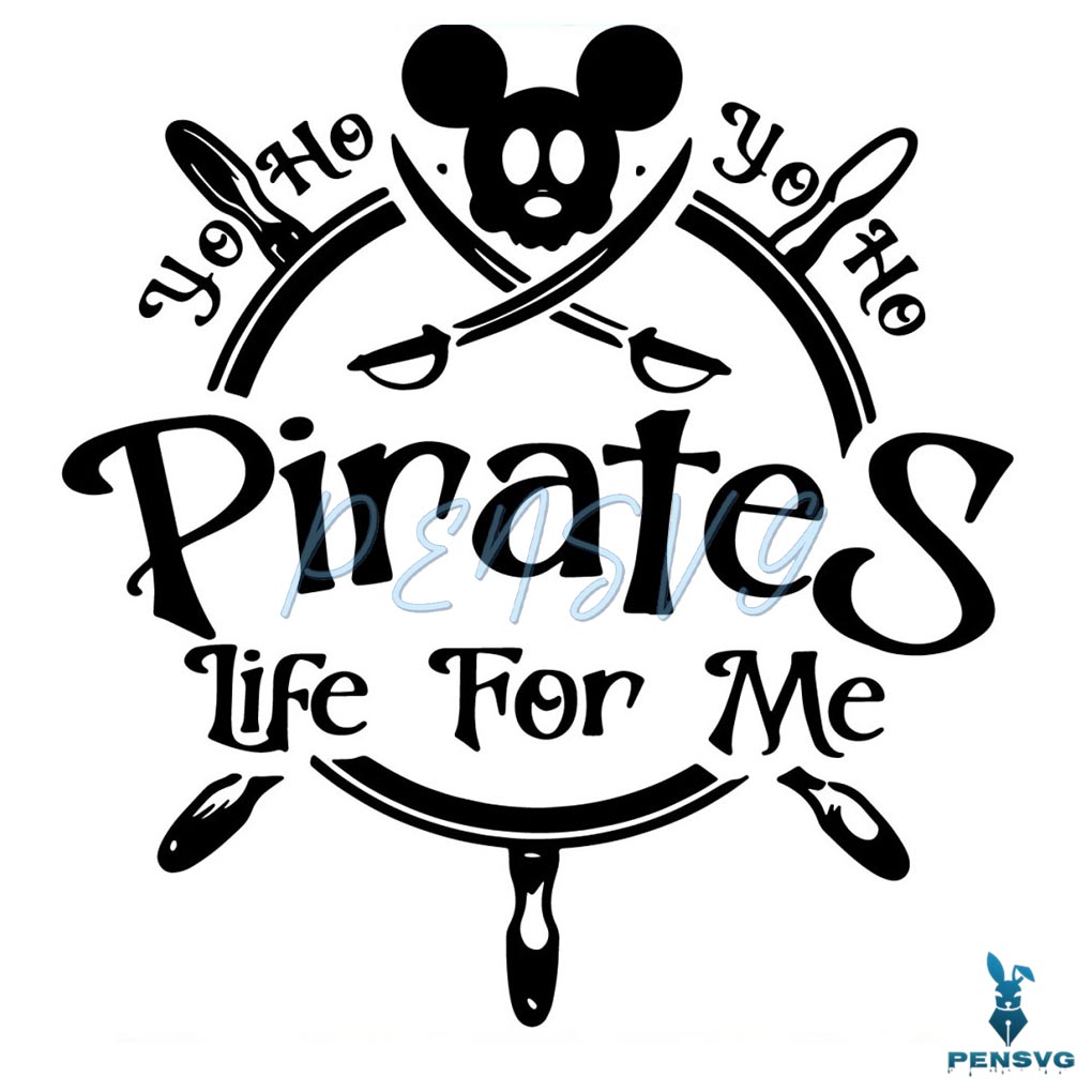 Retro Mickey A Pirates Life For Me SVG