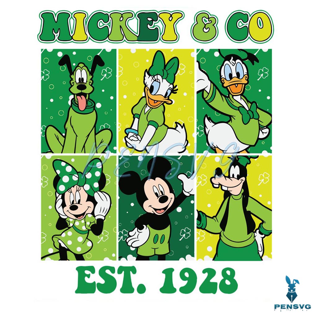 Retro Mickey And Co Est 1928 Patricks Day SVG