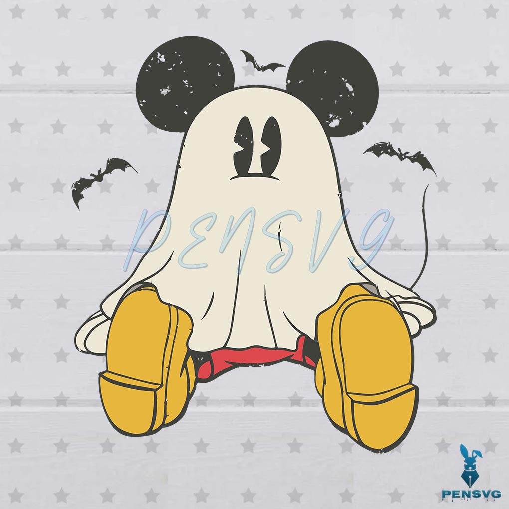 Retro Mickey Ghost Halloween SVG Mickey Not So Scary SVG