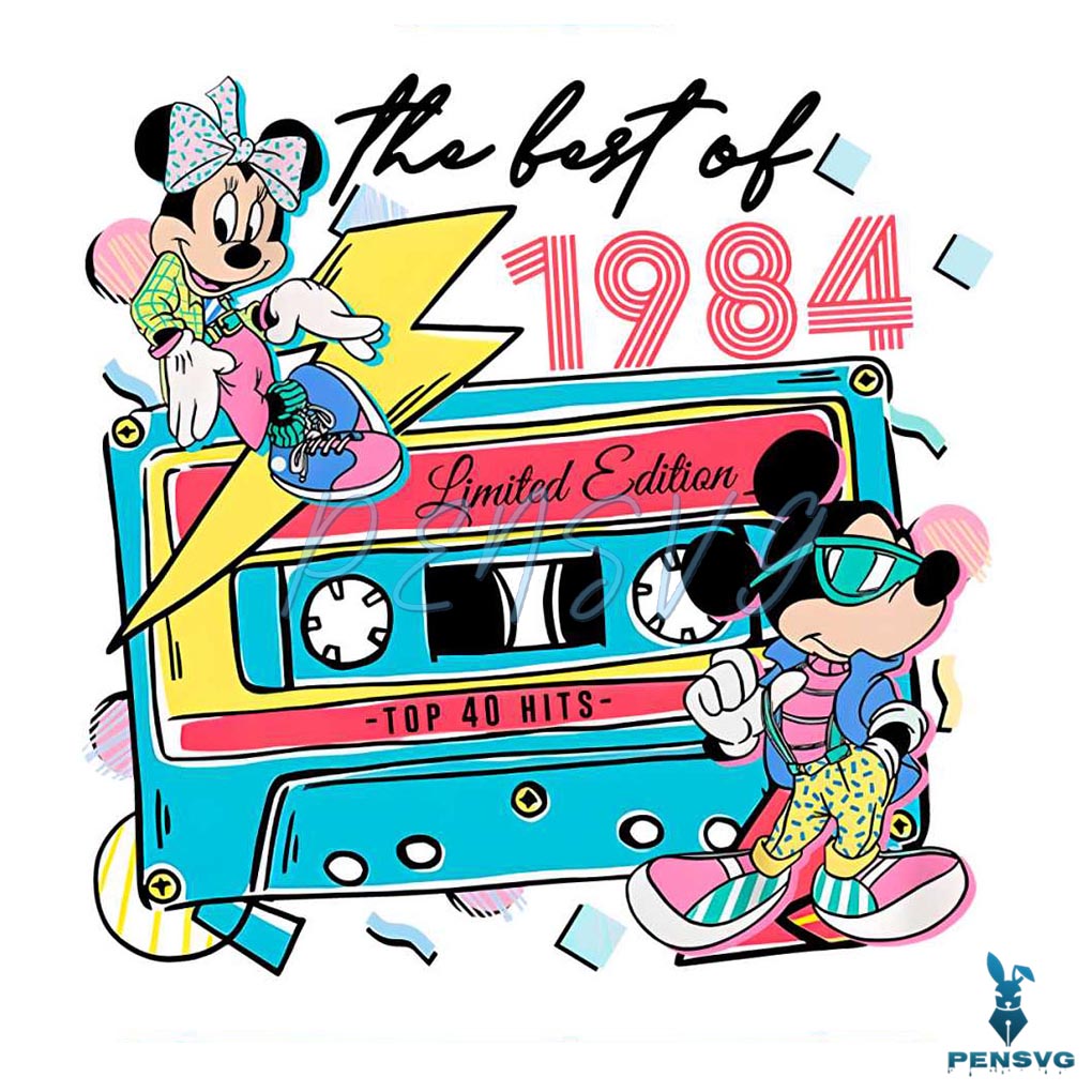 Retro Mickey Minnie 40th Birthday The Best Of 1984 PNG