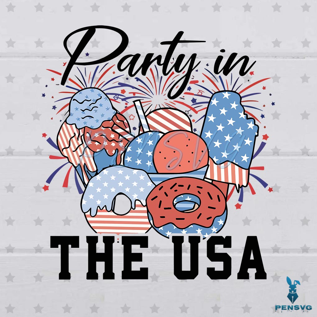 Retro Party In The USA 4th Of July Best American Flag SVG
