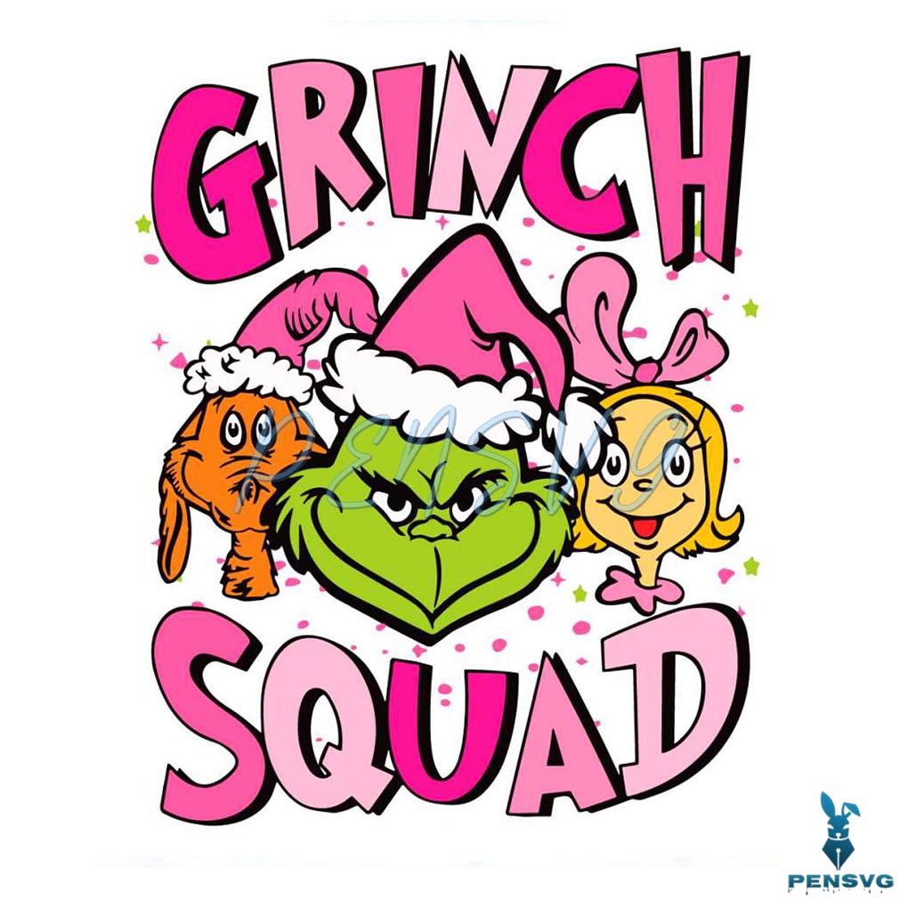 Retro Pink Christmas Grinch Squad SVG Digital Cricut File