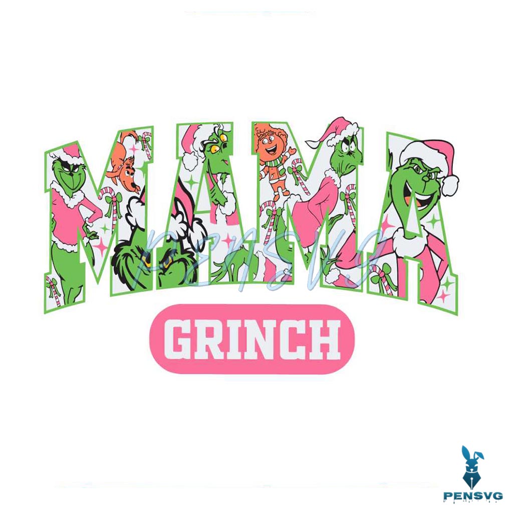 Retro Pink Mama Grinch SVG Cutting Digital File