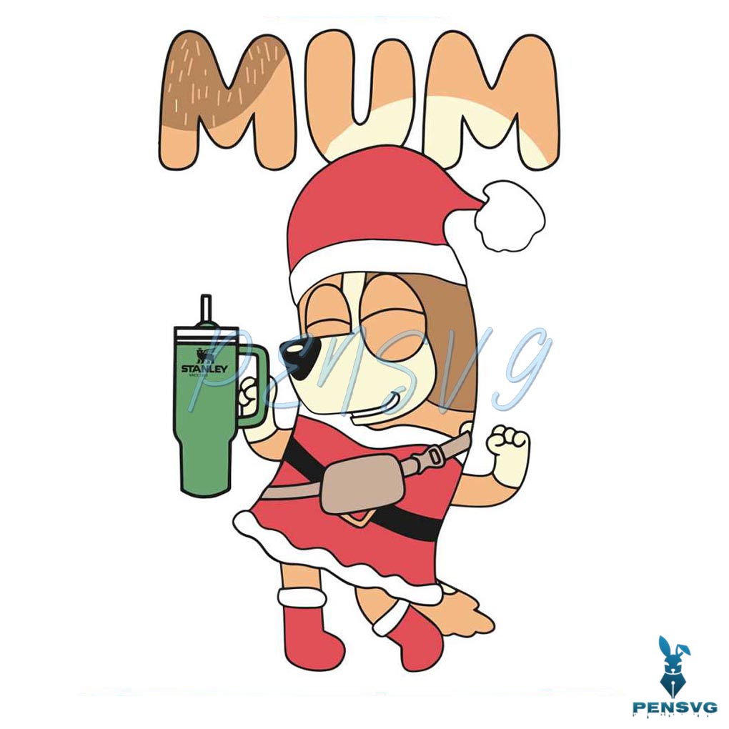 Retro Rad Mom Bluey Christmas Stanley Tumbler SVG File
