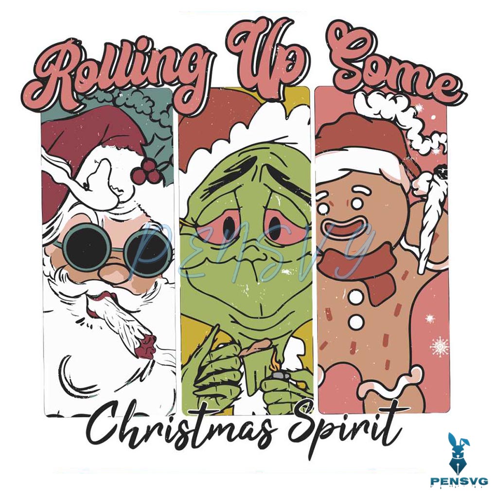 Retro Rolling Up Some Christmas Spirit SVG Graphic File