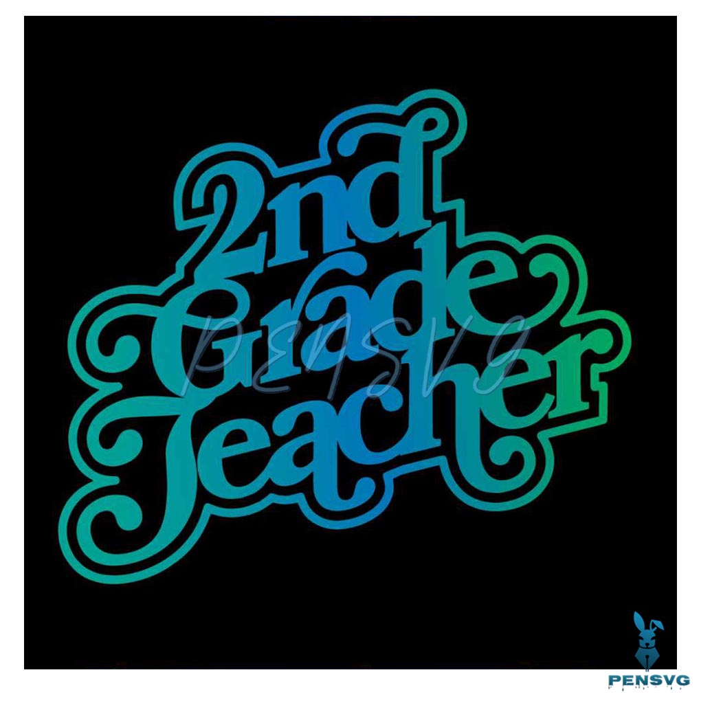 Retro Second Grade Teacher SVG Graphic Design File