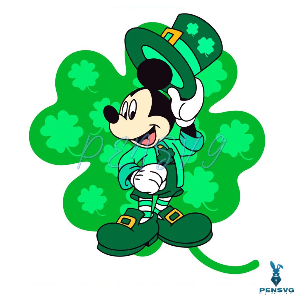 Retro St Patricks Day Mickey SVG