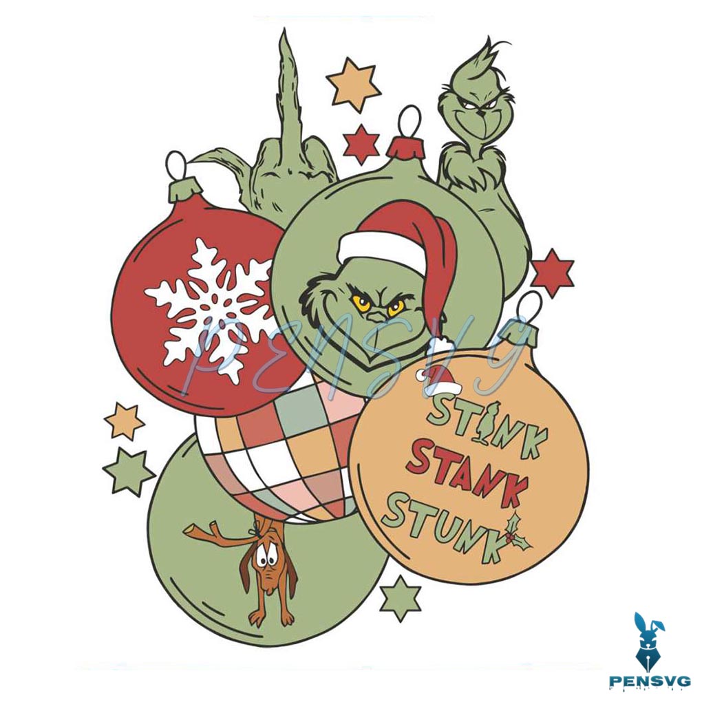 Retro Stink Stank Stunk Grinch Santa SVG