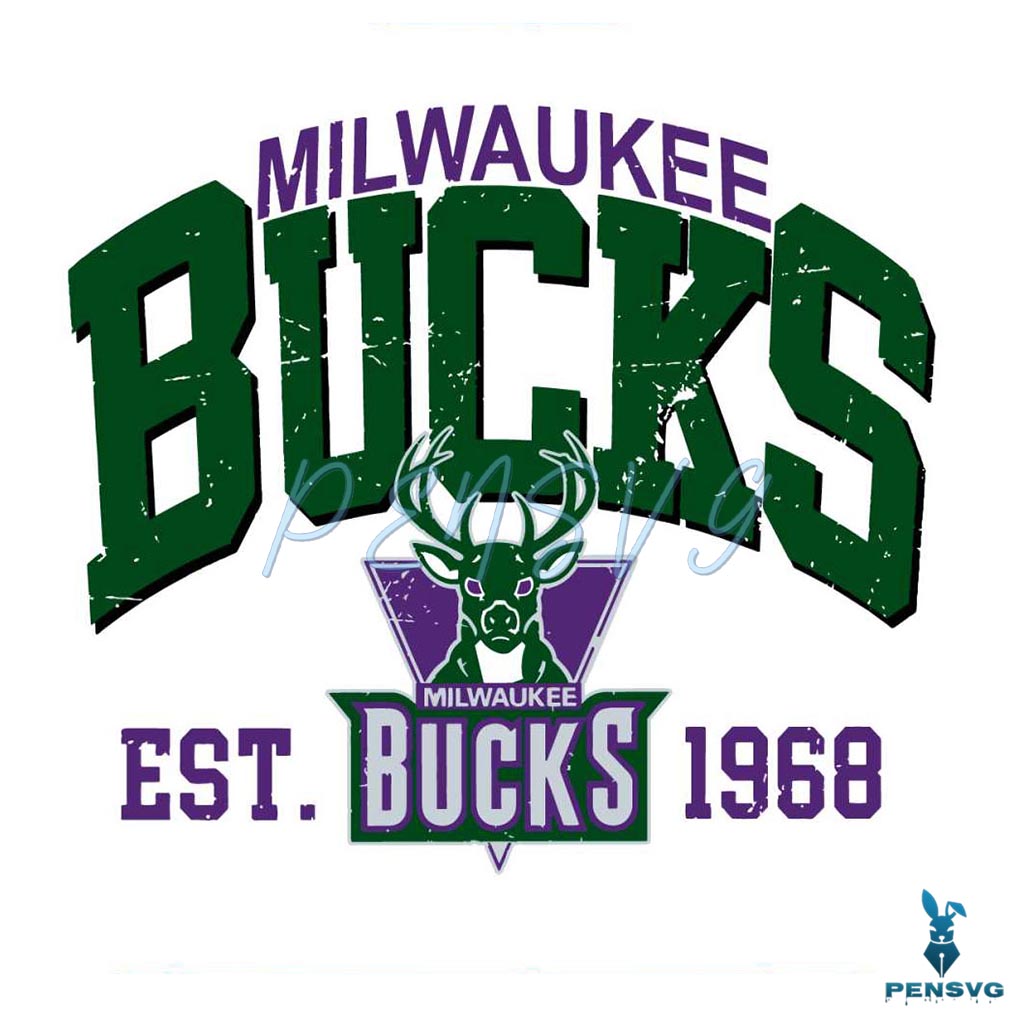 Retro Vintage Milwaukee Bucks Basketball NBA 2023 SVG