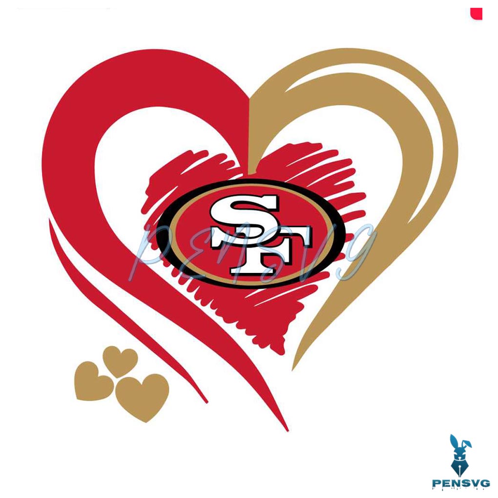 San Francisco 49ers Heart NFL Team SVG