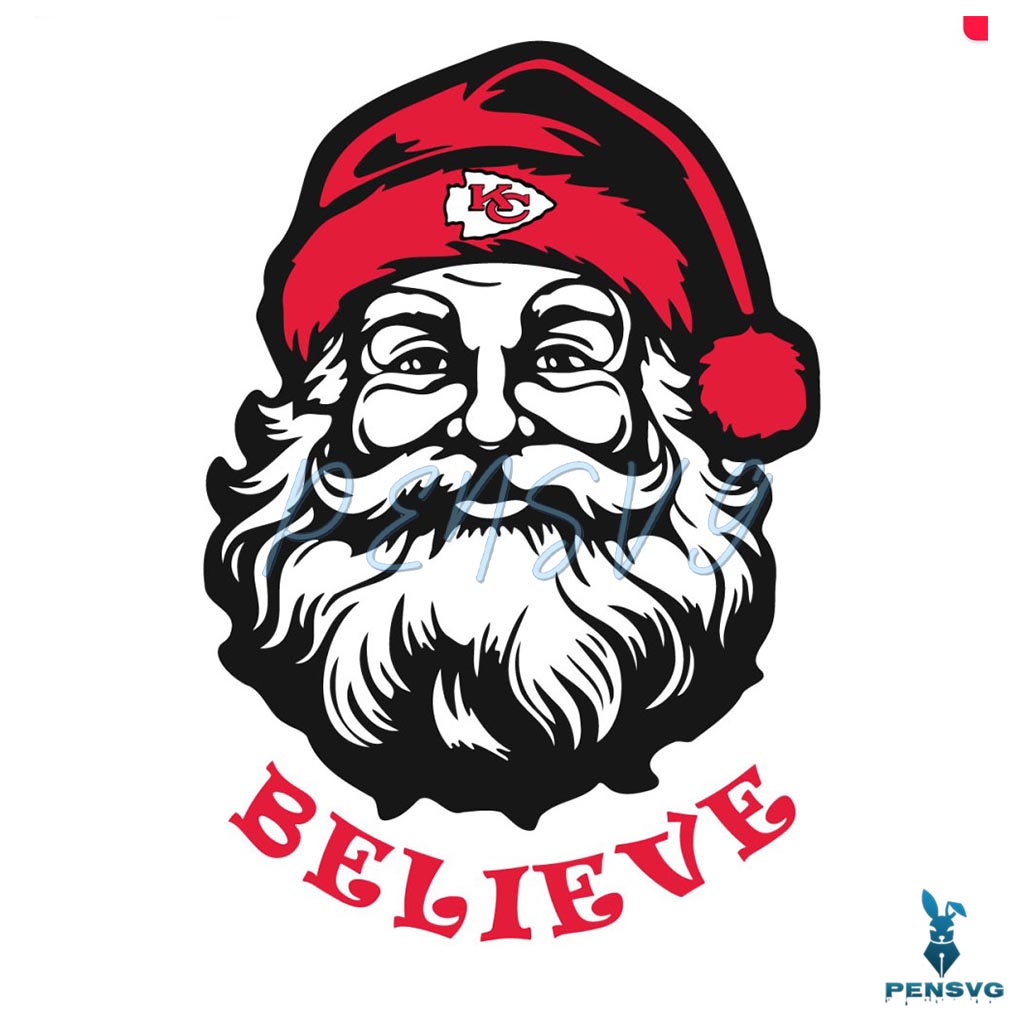 Santa Claus Believe Kansas City Football SVG