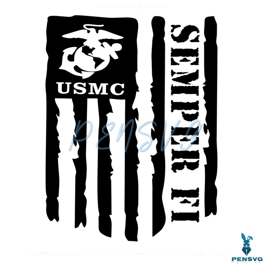 Semper FI US Marine Corp Veteran Flag SVG