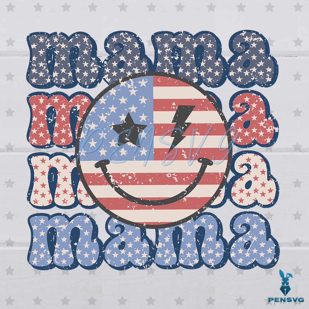 Smiley Mama 4th of July SVG Independence Day SVG Cricut File