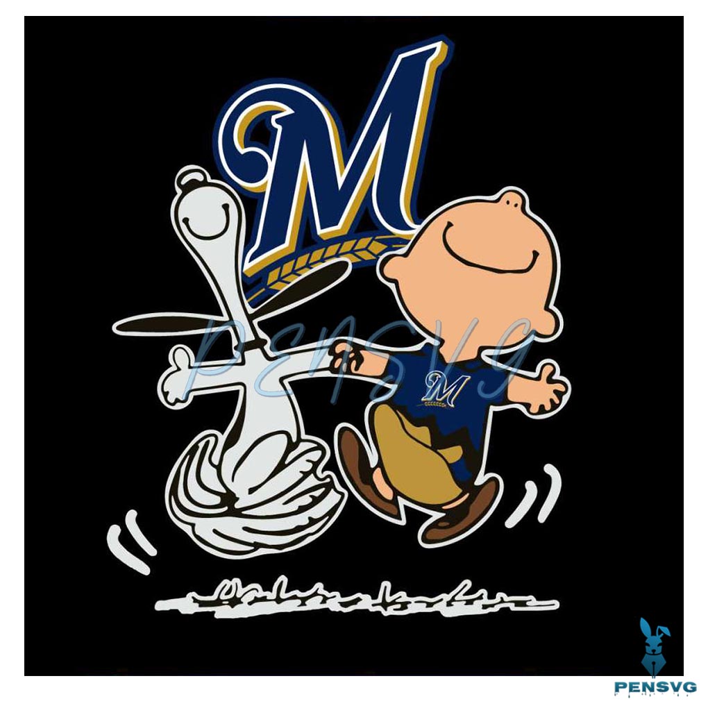 Snoopy And Charlie Brown Team Milwaukee Brewers SVG