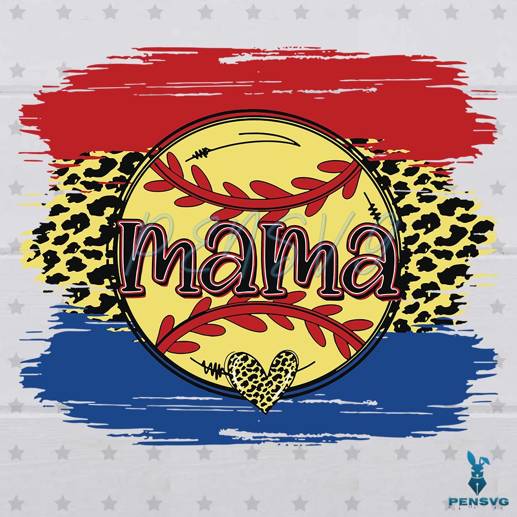 Softball mama SVG Digital File, Leopard Softball mom Svg