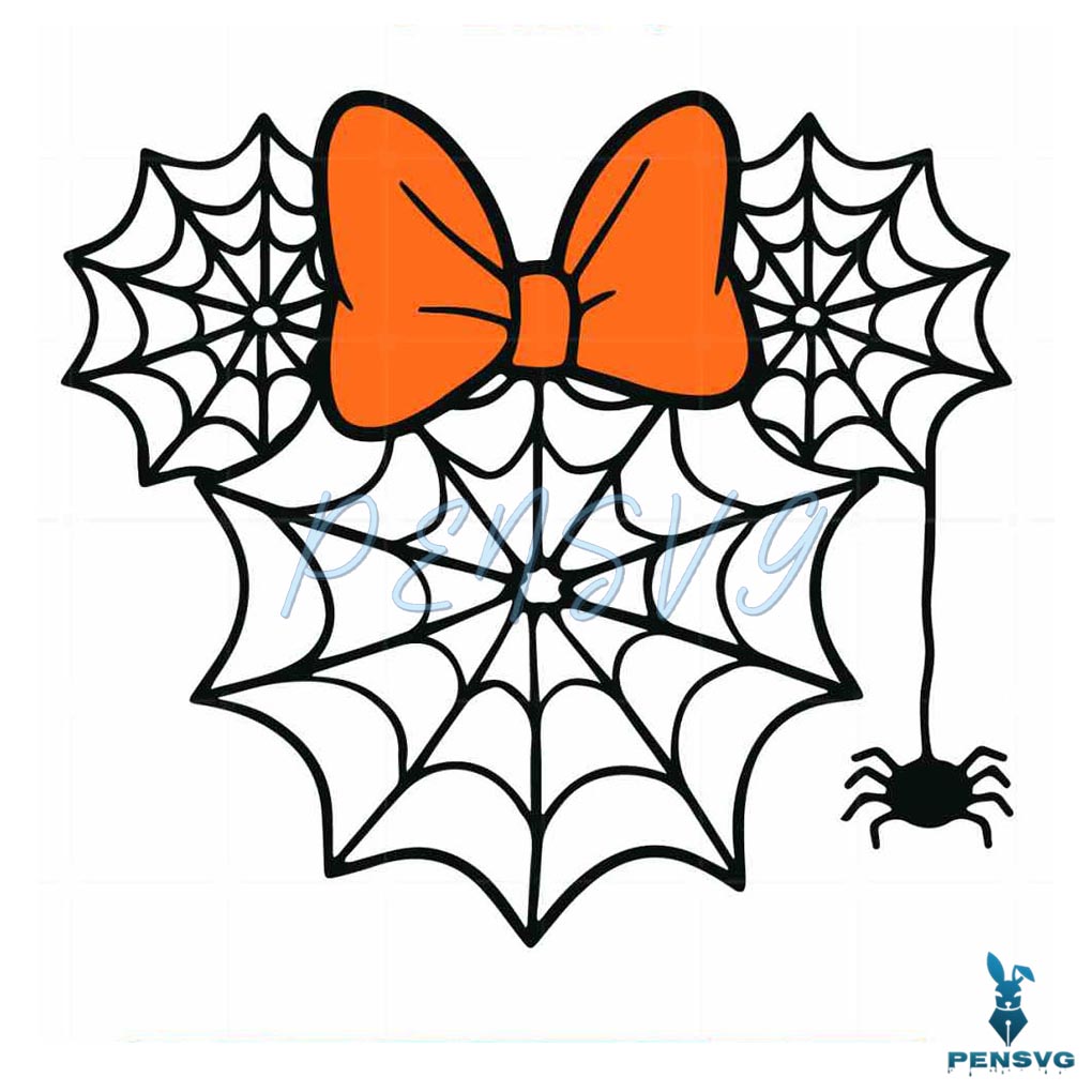 Spider Web Minnie Ears SVG Disney Halloween Files For Cricut