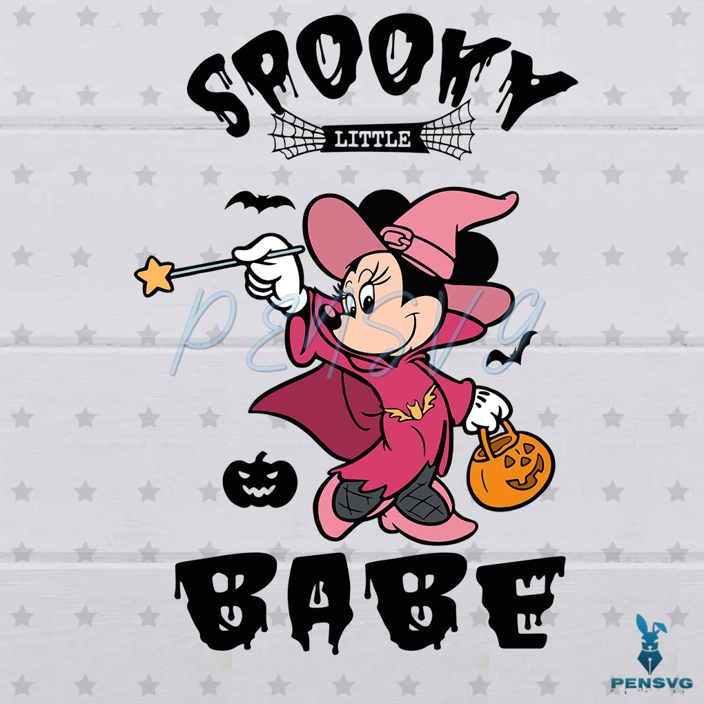 Spooky Halloween Mickey Little Babe SVG Graphic Designs Files