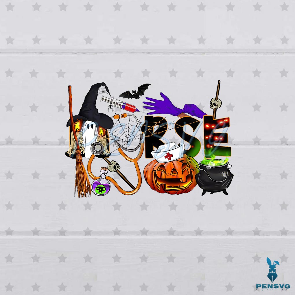 Spooky Nurse Halloween Nurse Life TShirt PNG Sublimation Design