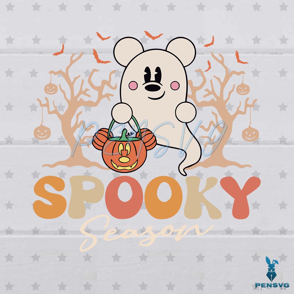 Spooky Season Mickey SVG Disney Ghost SVG Download