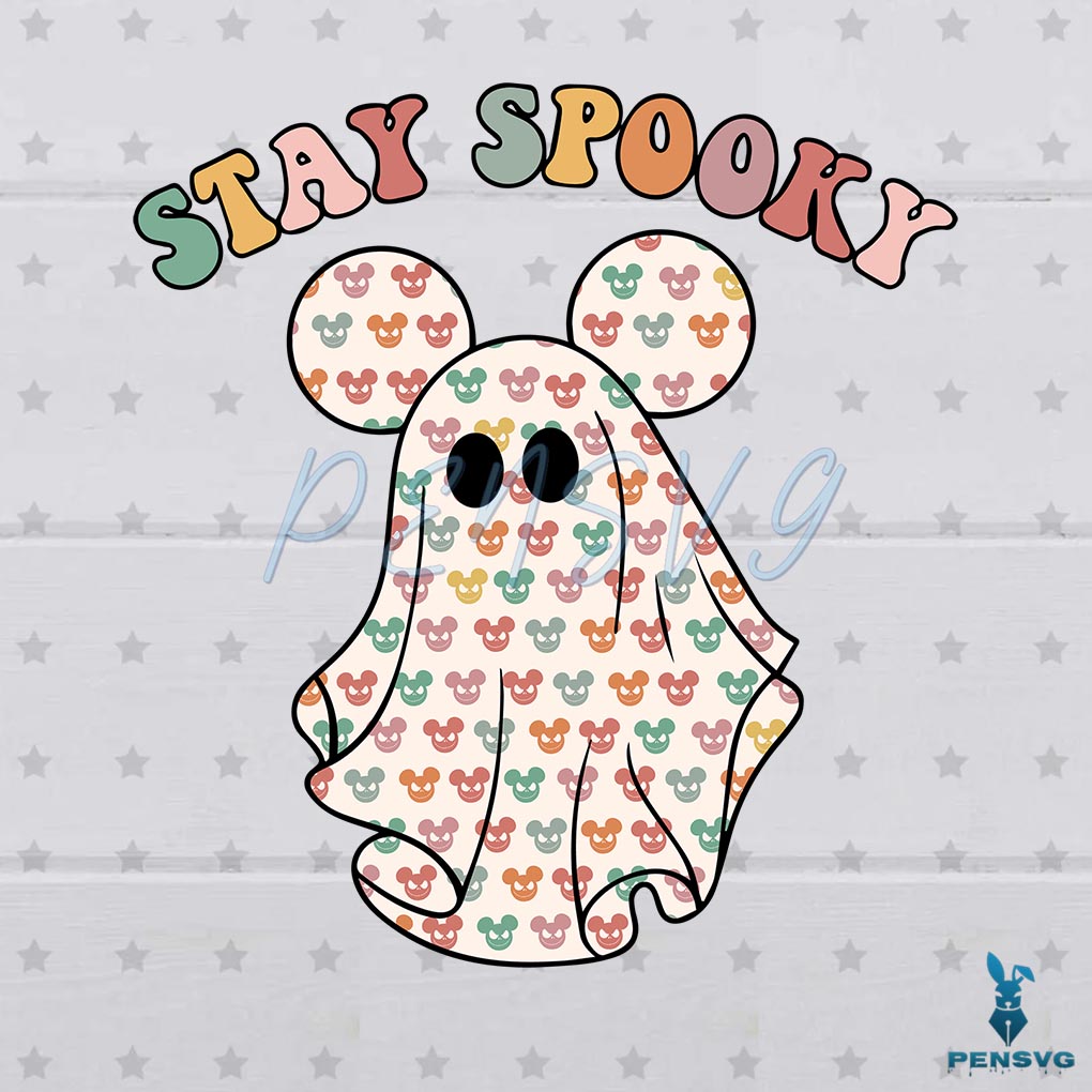 Spooky Vibes Ghost Mickey Ears SVG for Cricut Sublimation Files