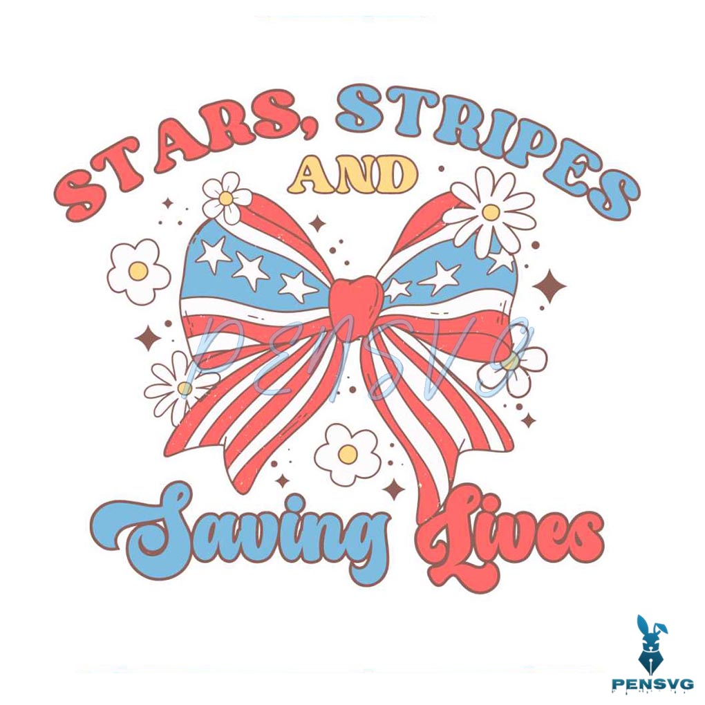 Star Stripes And Swing Lives ER Nurse 4th Of July SVG