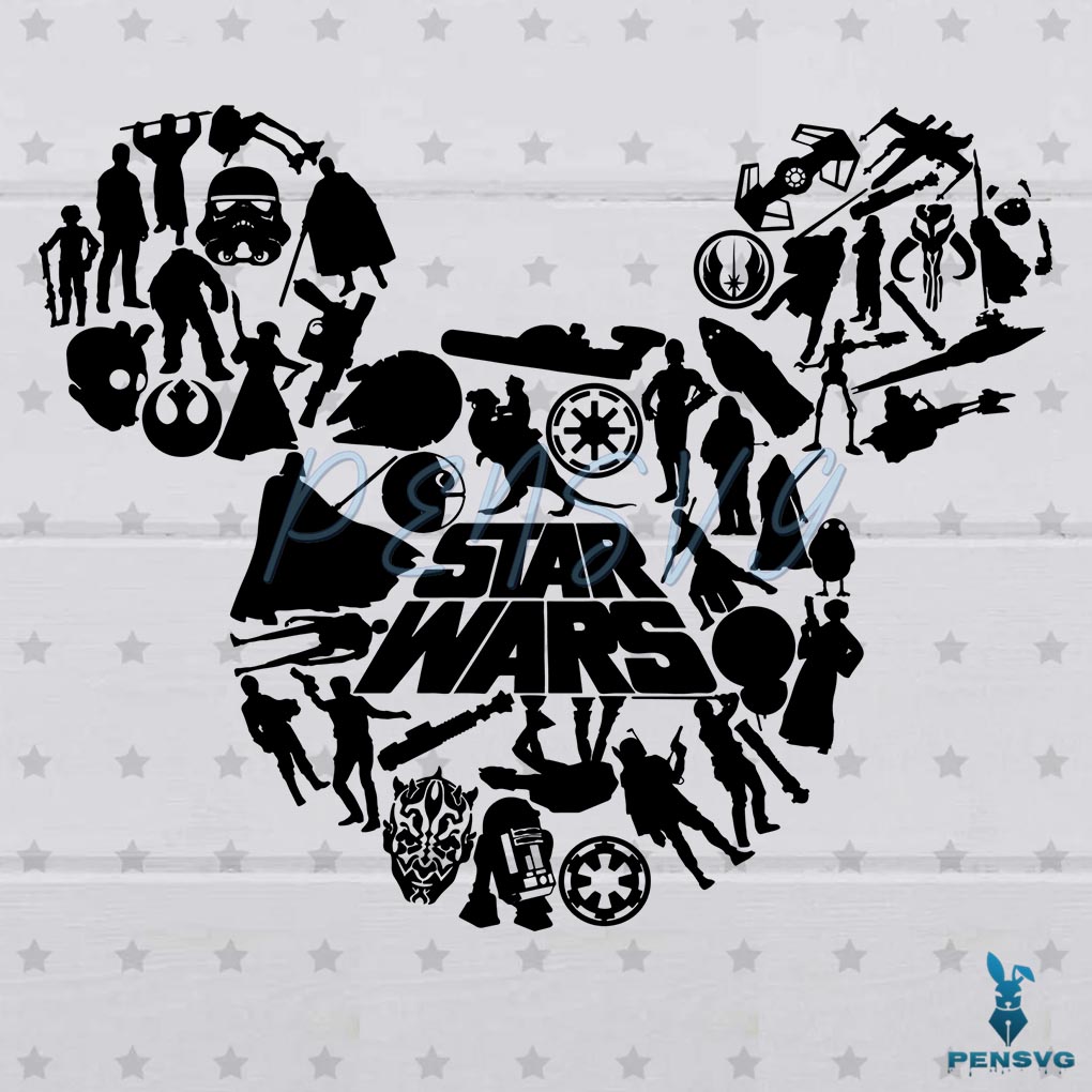 Star Wars Disney mickey SVG Digital File, Yoda Svg, Darth Vader Svg