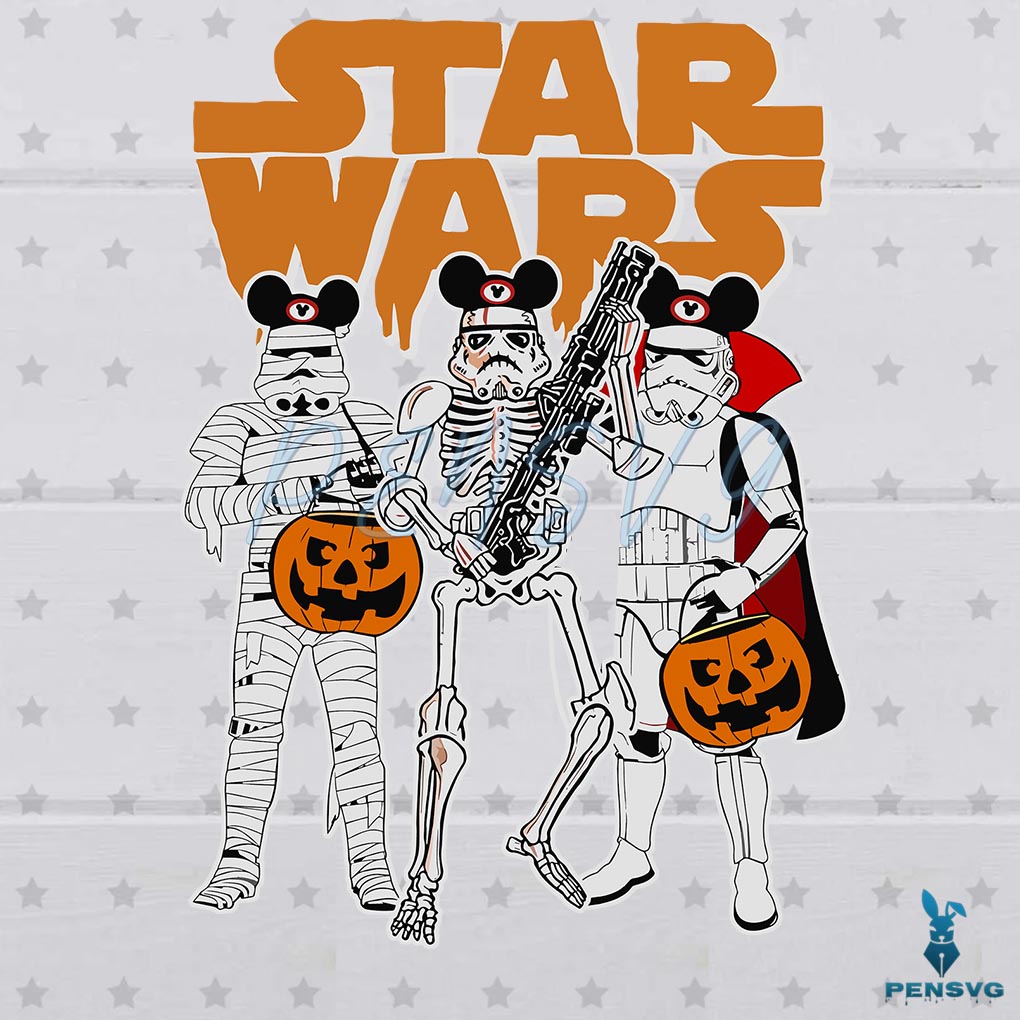 Star Wars Stormtrooper Skeleton Mickey Ears SVG Digital File