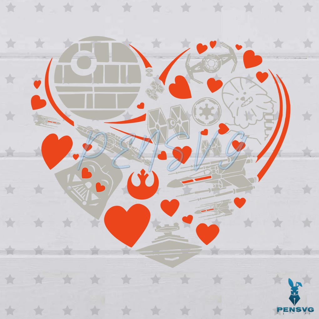 Star Wars Valentines Day Heart Galaxy SVG, Star Wars Svg