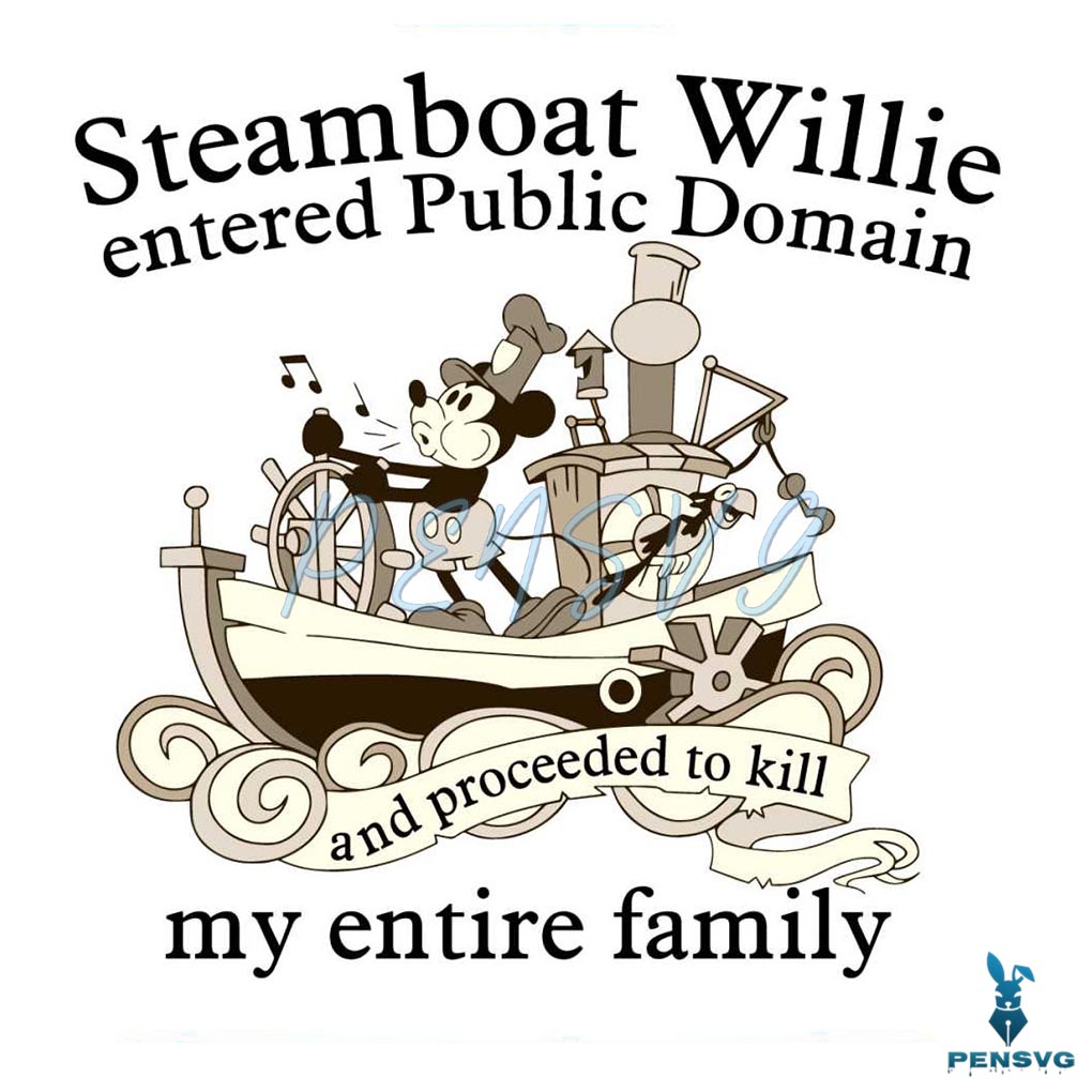Steamboat Willie Entered Public Domain SVG