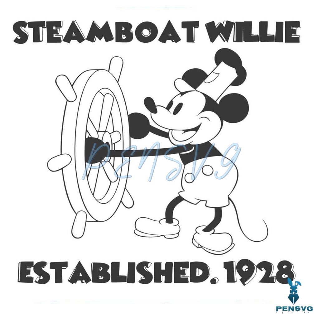 Steamboat Willie Established 1928 SVG