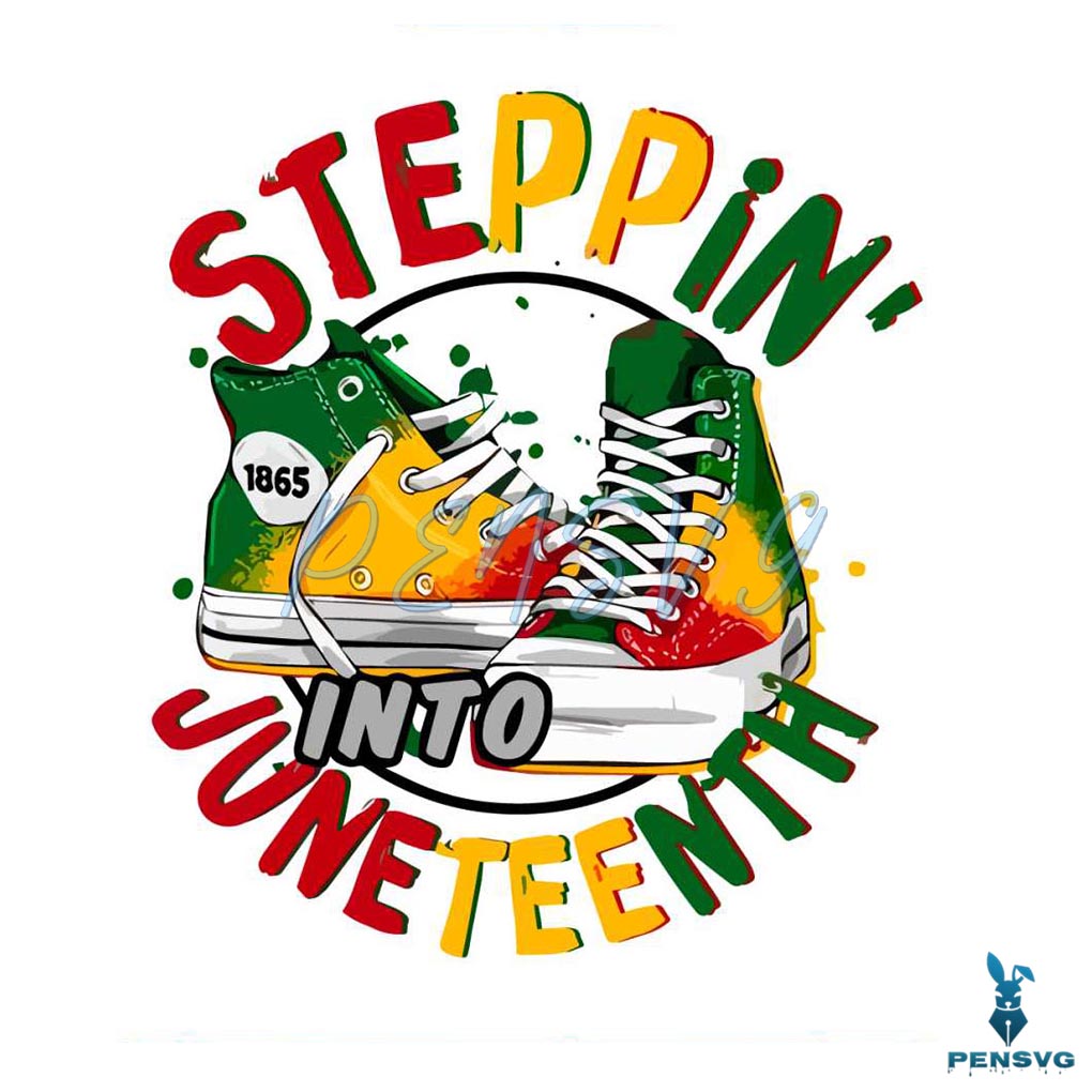 Steppin Into Juneteenth 1865 Black History SVG Graphic Design File