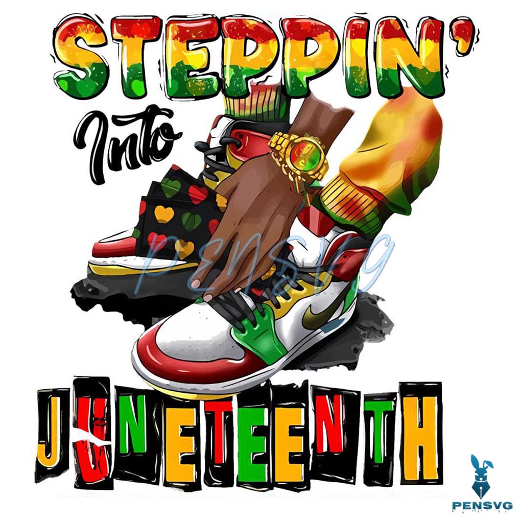 Stepping Into Juneteenth Png Silhouette Sublimation Files