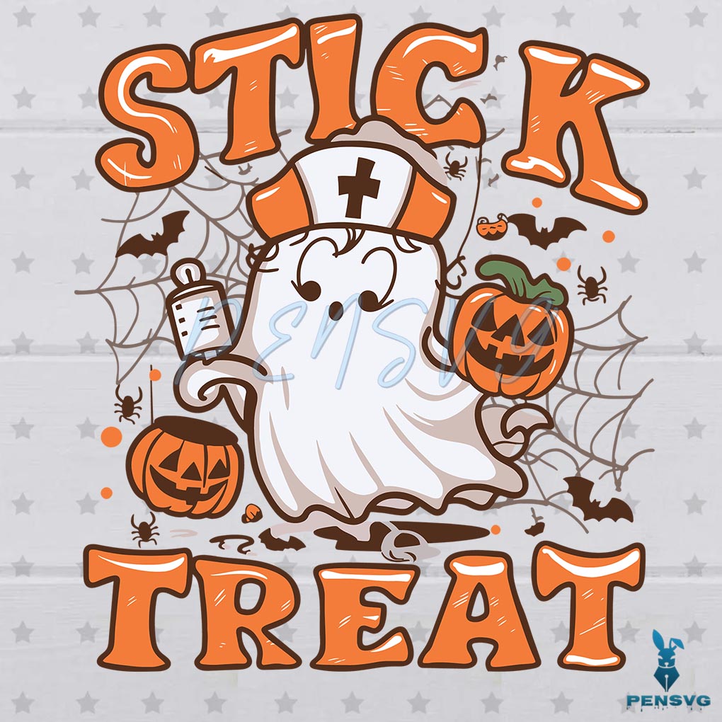 Stick Or Treat Funny Halloween Nurse SVG