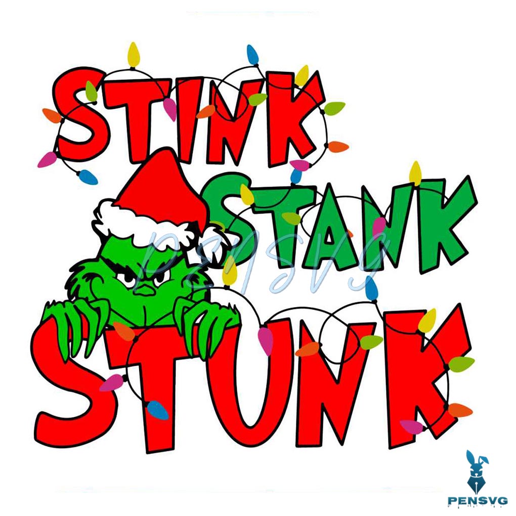 Stink Stank Stunk Grinch Xmas Lights SVG