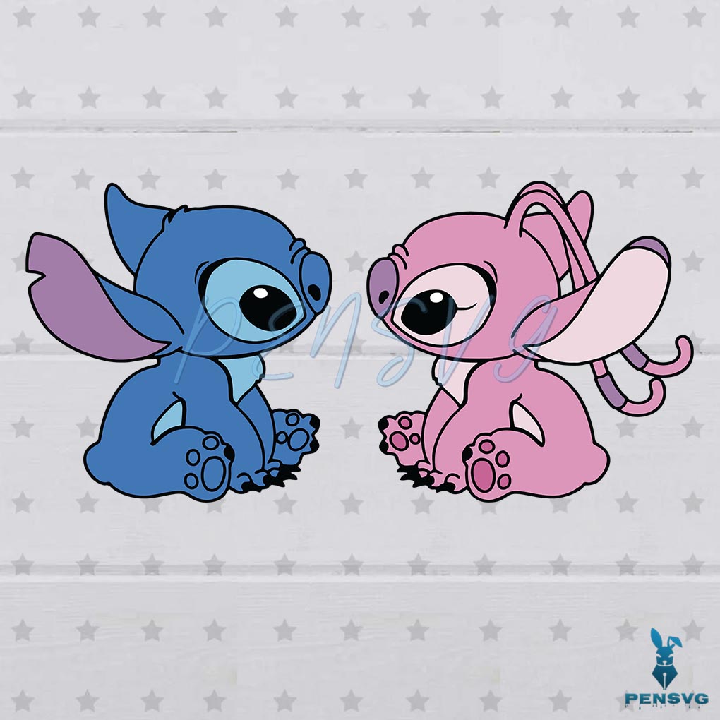 Stitch And Angel Love SVG Digital File, Disney Svg