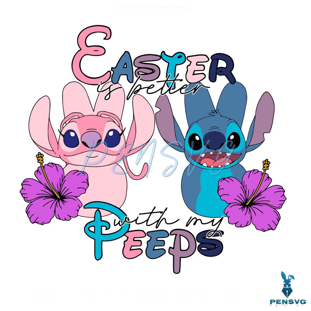 Stitch Angel Easter Is Better With My Peeps PNG