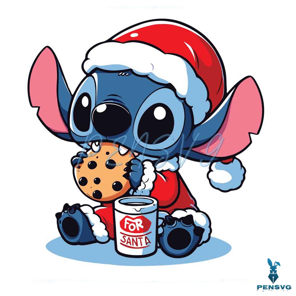Stitch Christmas For Santa SVG