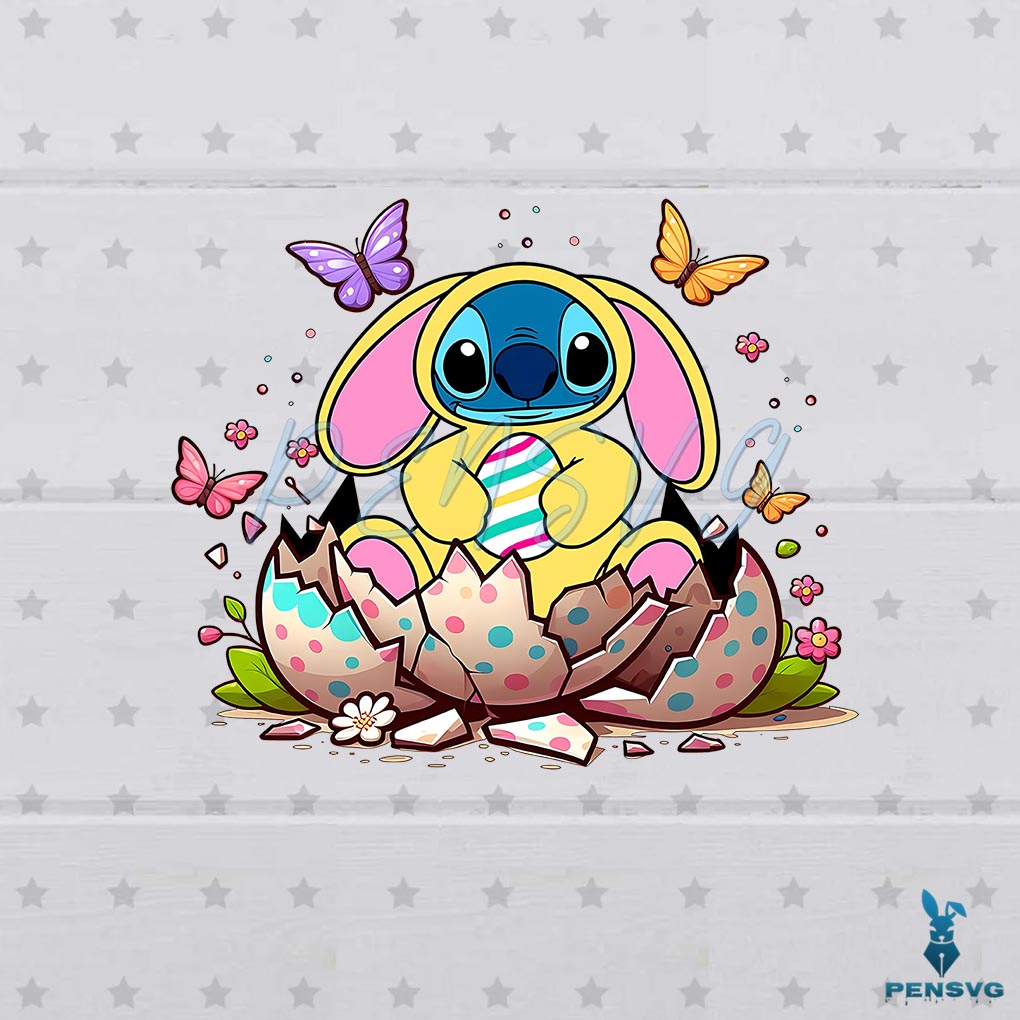 Stitch Easter Eggs Cartoon PNG