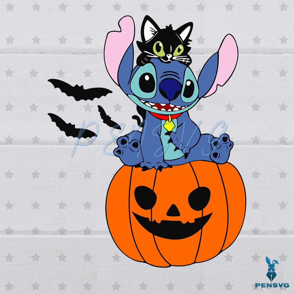 Stitch Halloween Pumpkin SVG Best Design Cutting Files