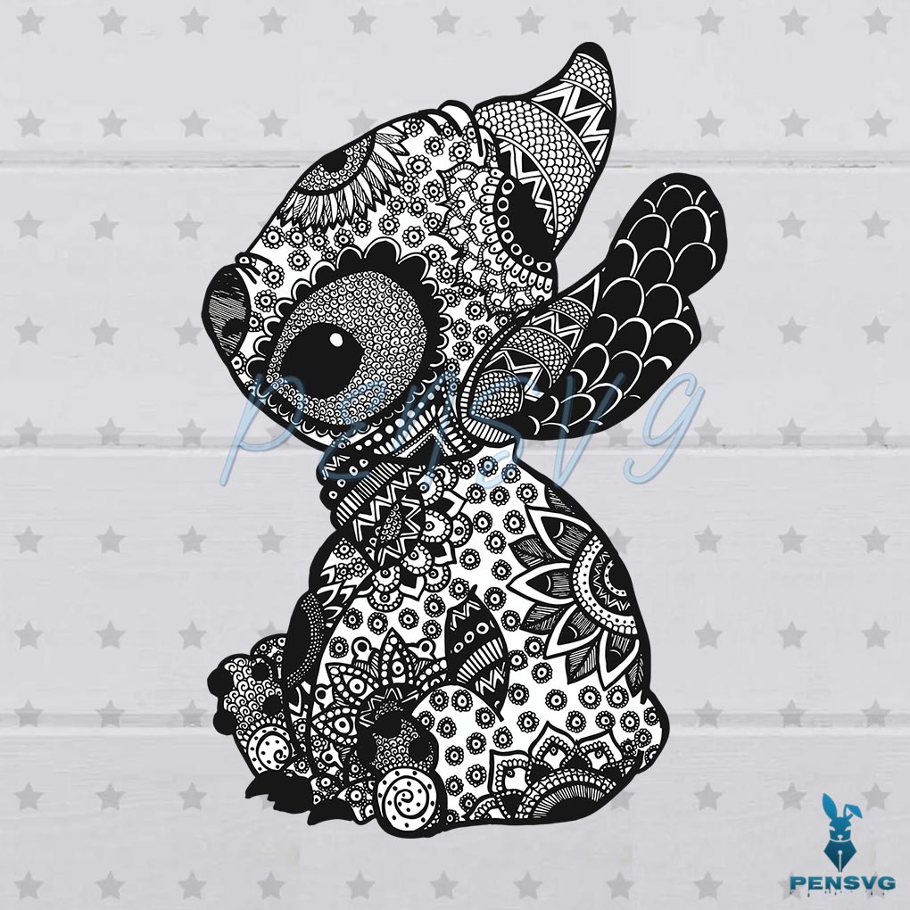 Stitch SVG Digital File, Disney Svg, Stitch Mandala Svg
