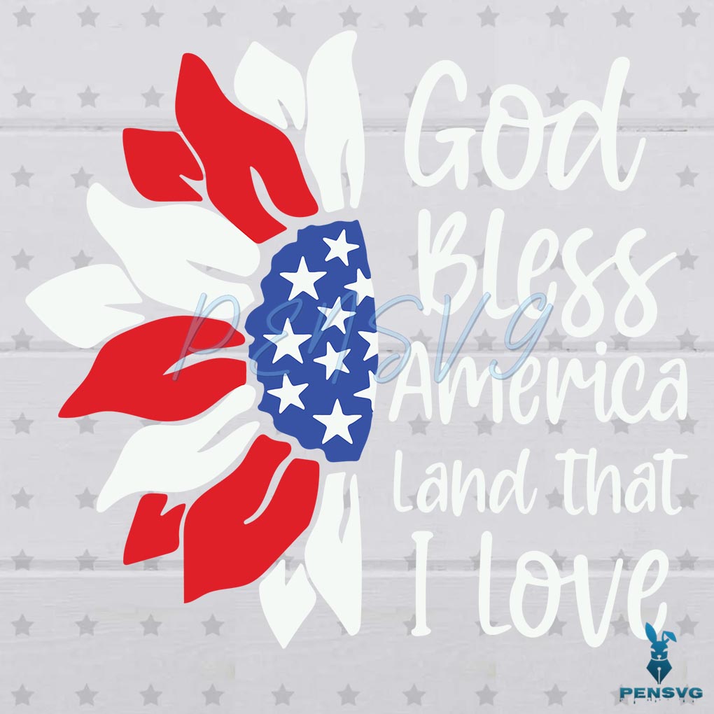 Sunflower 4th of July Svg Digital File, Fourth of July Svg