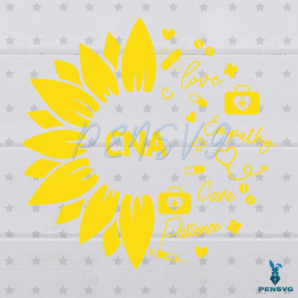 Sunflower Nurse Life SVG Digital, CNA life Svg, Medical Tool Svg