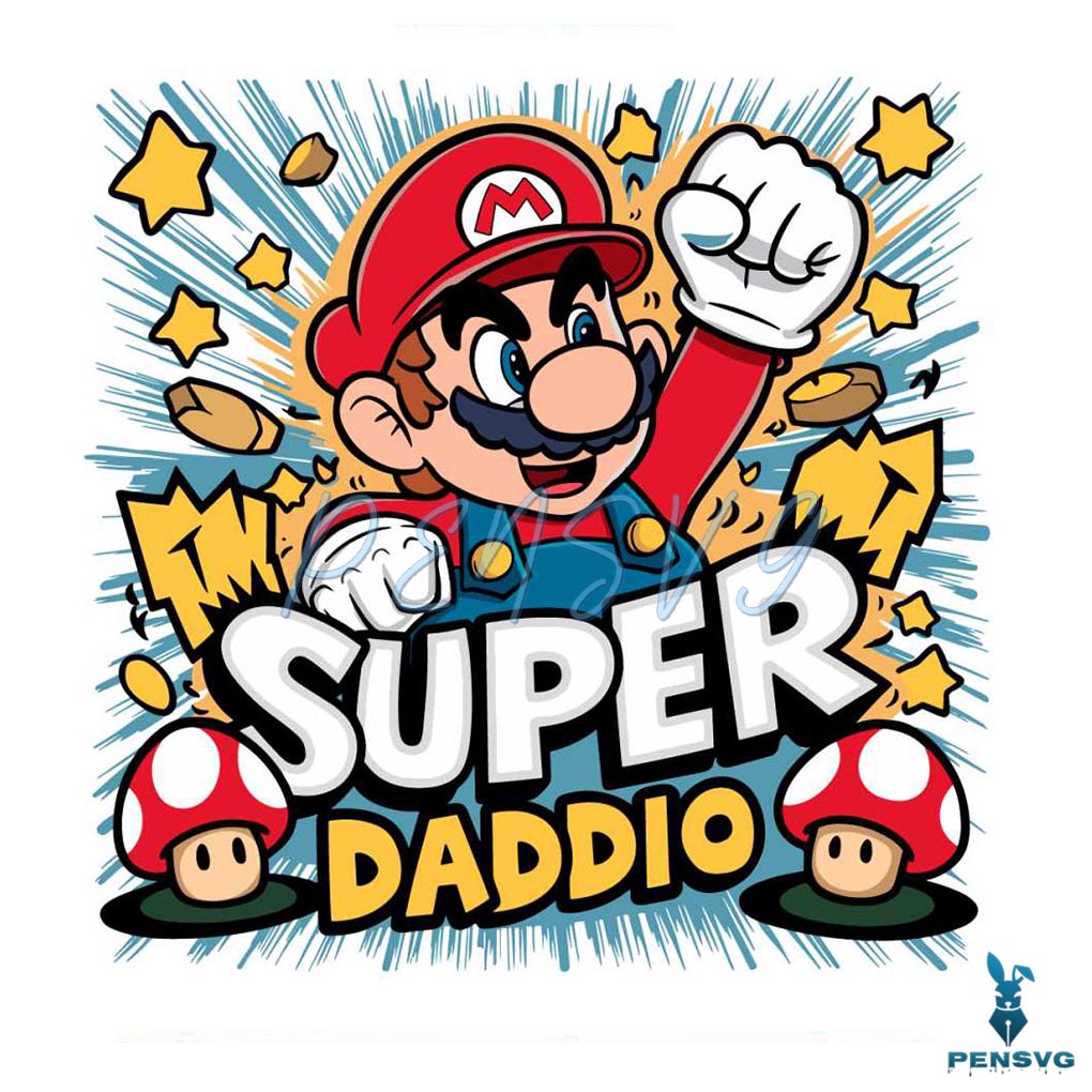 Super Daddio Best Dad Cartoon SVG